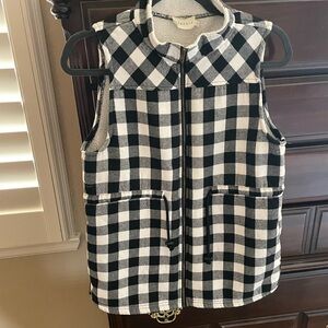 Ninexis Cozy Sherpa Vest black white checked small